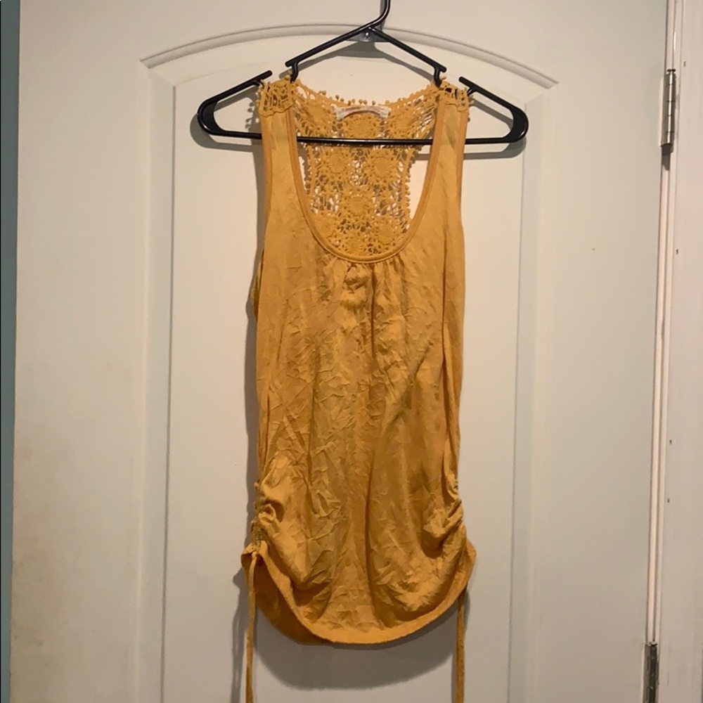 yellow tank top